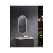 ΚΑΘΡΕΦΤΗΣ LED ΜΕ ΚΟΡΝΙΖΑ ΑΛΟΥΜ. 8MM ΧΡΥΣΟΣ [OVIEDO-02]